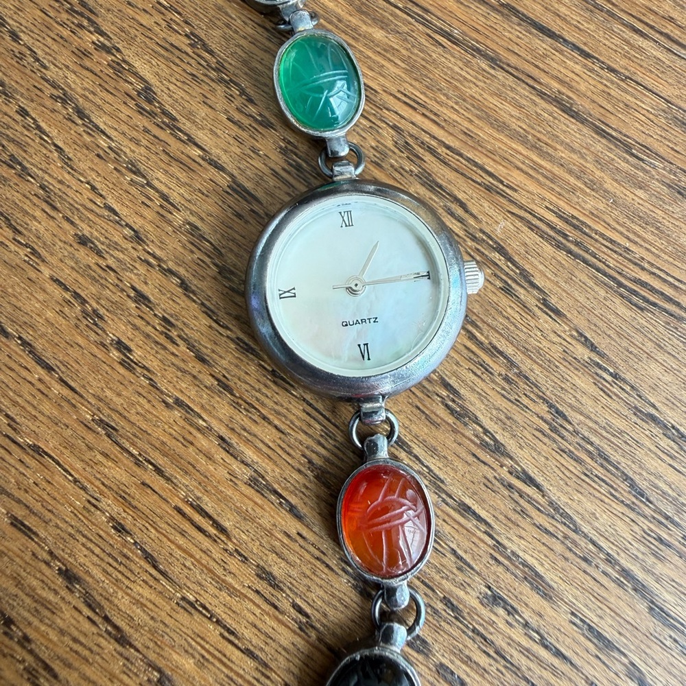 Vintage Scarab Gemstone Women's Watch - Picture 2 of 4